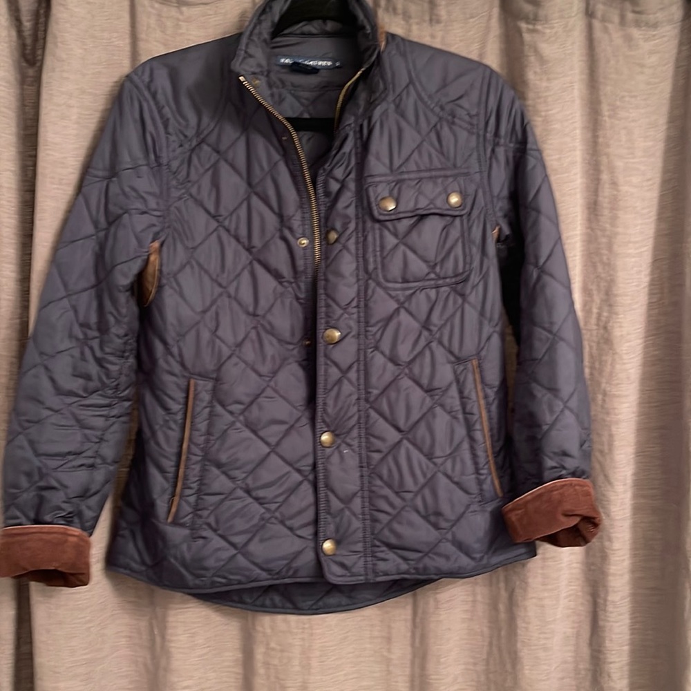 Ralph Lauren leather trim quilted jacket. Small